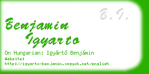 benjamin igyarto business card